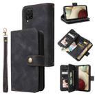 For Samsung Galaxy A12 / M12 Multifunctional Card Slot Zipper Wallet Leather Phone Case(Black) - 1
