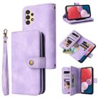 For Samsung Galaxy A13 5G / 4G Multifunctional Card Slot Zipper Wallet Leather Phone Case(Purple) - 1