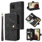 For Samsung Galaxy A22 4G Multifunctional Card Slot Zipper Wallet Leather Phone Case(Black) - 1