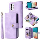 For Samsung Galaxy A23 4G Multifunctional Card Slot Zipper Wallet Leather Phone Case(Purple) - 1