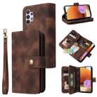 For Samsung Galaxy A32 4G Multifunctional Card Slot Zipper Wallet Leather Phone Case(Brown) - 1