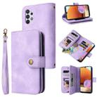 For Samsung Galaxy A32 4G Multifunctional Card Slot Zipper Wallet Leather Phone Case(Purple) - 1