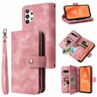 For Samsung Galaxy A32 5G Multifunctional Card Slot Zipper Wallet Leather Phone Case(Rose Gold) - 1