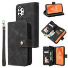For Samsung Galaxy A32 5G Multifunctional Card Slot Zipper Wallet Leather Phone Case(Black) - 1