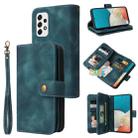 For Samsung Galaxy A33 5G Multifunctional Card Slot Zipper Wallet Leather Phone Case(Blue) - 1