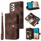 For Samsung Galaxy A53 5G Multifunctional Card Slot Zipper Wallet Leather Phone Case(Brown) - 1
