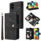 For Samsung Galaxy A71 4G Multifunctional Card Slot Zipper Wallet Leather Phone Case(Black) - 1