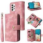 For Samsung Galaxy A73 5G Multifunctional Card Slot Zipper Wallet Leather Phone Case(Rose Gold) - 1
