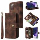For Samsung Galaxy Note20 Multifunctional Card Slot Zipper Wallet Leather Phone Case(Brown) - 1