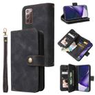 For Samsung Galaxy Note20 Multifunctional Card Slot Zipper Wallet Leather Phone Case(Black) - 1