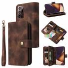 For Samsung Galaxy Note20 Ultra Multifunctional Card Slot Zipper Wallet Leather Phone Case(Brown) - 1