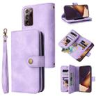 For Samsung Galaxy Note20 Ultra Multifunctional Card Slot Zipper Wallet Leather Phone Case(Purple) - 1