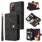 For Samsung Galaxy Note20 Ultra Multifunctional Card Slot Zipper Wallet Leather Phone Case(Black) - 1