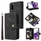 For Samsung Galaxy S20 Multifunctional Card Slot Zipper Wallet Leather Phone Case(Black) - 1