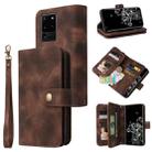 For Samsung Galaxy S20 Ultra Multifunctional Card Slot Zipper Wallet Leather Phone Case(Brown) - 1