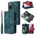 For Samsung Galaxy S20 FE Multifunctional Card Slot Zipper Wallet Leather Phone Case(Blue) - 1