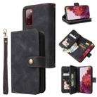 For Samsung Galaxy S20 FE Multifunctional Card Slot Zipper Wallet Leather Phone Case(Black) - 1