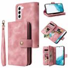 For Samsung Galaxy S21 5G Multifunctional Card Slot Zipper Wallet Leather Phone Case(Rose Gold) - 1