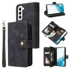 For Samsung Galaxy S21 5G Multifunctional Card Slot Zipper Wallet Leather Phone Case(Black) - 1