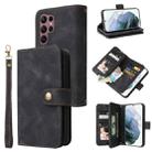 For Samsung Galaxy S22 Ultra 5G Multifunctional Card Slot Zipper Wallet Leather Phone Case(Black) - 1