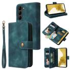 For Samsung Galaxy S23 5G Multifunctional Card Slot Zipper Wallet Leather Phone Case(Blue) - 1