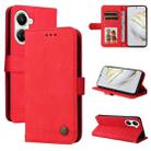 For Huawei nova 10 SE Skin Feel Life Tree Metal Button Leather Phone Case(Red) - 1