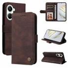 For Huawei nova 10 SE Skin Feel Life Tree Metal Button Leather Phone Case(Brown) - 1
