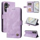 For Huawei nova 10 Pro Skin Feel Life Tree Metal Button Leather Phone Case(Purple) - 1
