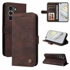 For Huawei nova 10 Pro Skin Feel Life Tree Metal Button Leather Phone Case(Brown) - 1