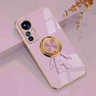 For Xiaomi 12T 6D Plating Astronaut Ring Kickstand Phone Case(Light Purple) - 1