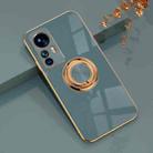 For Xiaomi 12T 6D Electroplating Ring Kickstand Phone Case(Grey) - 1