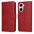 For Huawei nova 10 SE Classic Calf Texture Flip Leather Phone Case(Red) - 1