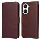 For Huawei nova 10 SE Classic Calf Texture Flip Leather Phone Case(Brown) - 1