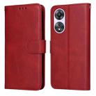 For OPPO A58 5G Classic Calf Texture Flip Leather Phone Case(Red) - 1