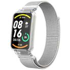 For Xiaomi Mi Band 7 Pro Integrated PC Protective Case + Nylon Loop Watch Band(Silver) - 1