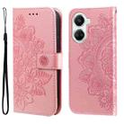 For Huawei nova 10 SE 7-petal Flowers Embossing Leather Phone Case(Rose Gold) - 1