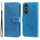 For Huawei nova 10 7-petal Flowers Embossing Leather Phone Case(Blue) - 1