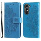 For Huawei nova 10 Pro 7-petal Flowers Embossing Leather Phone Case(Blue) - 1