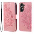 For Huawei nova 10 Pro 7-petal Flowers Embossing Leather Phone Case(Rose Gold) - 1