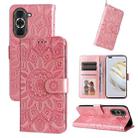 For Huawei nova 10 Embossed Sunflower Leather Phone Case(Rose Gold) - 1