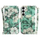 For Samsung Galaxy S23 5G 3D Colored Pattern Flip Leather Phone Case(Watercolor Flower) - 1