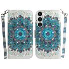 For Samsung Galaxy S23 5G 3D Colored Pattern Flip Leather Phone Case(Peacock Wreath) - 1