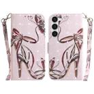 For Samsung Galaxy S23+ 5G 3D Colored Pattern Flip Leather Phone Case(Butterfly High-heeled) - 1