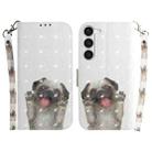 For Samsung Galaxy S23+ 5G 3D Colored Pattern Flip Leather Phone Case(Pug) - 1