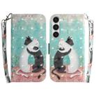 For Samsung Galaxy S23+ 5G 3D Colored Pattern Flip Leather Phone Case(Black White Cat) - 1