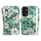 For Samsung Galaxy S23 Ultra 5G 3D Colored Pattern Flip Leather Phone Case(Watercolor Flower) - 1