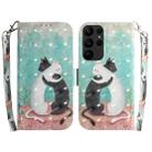 For Samsung Galaxy S23 Ultra 5G 3D Colored Pattern Flip Leather Phone Case(Black White Cat) - 1