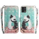 For Motorola Moto G72 3D Colored Pattern Flip Leather Phone Case(Black White Cat) - 1