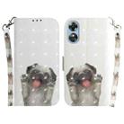 For OPPO A17 3D Colored Pattern Flip Leather Phone Case(Pug) - 1