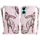 For Realme C33 3D Colored Pattern Flip Leather Phone Case(Butterfly High-heeled) - 1